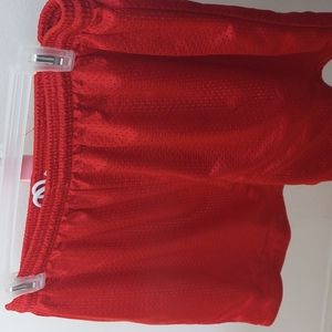 Red mesh shorts